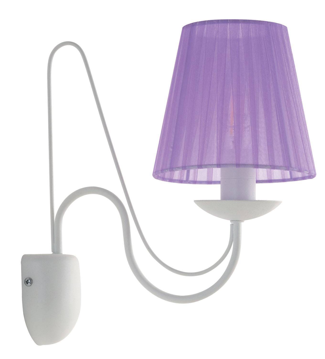 Απλίκα  Μέταλλο λευκό Ε14 με αμπαζούρ