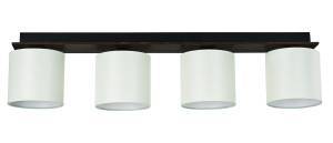 Φωτιστικό Οροφής 4φ Ξύλο/Αμπαζούρ μπεζ Ε27