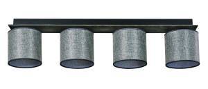 Φωτιστικό Οροφής 4φ Ξύλο/Αμπαζούρ γκρι Ε27