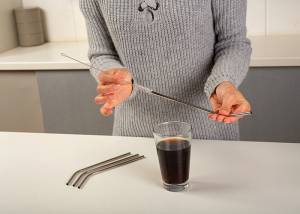 Καλαμάκια ανοξείδωτα Acer με βουρτσάκι καθαρισμού σετ 5τεμ 20cm