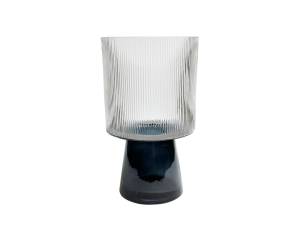 Βάζο γυαλ. Γκρι με πόδι Φ14,5Η25cm