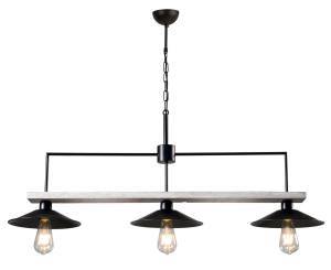 Φωτιστικό Πολύφωτο 3φ Ξύλο/Μέταλλο μαύρο Ε27