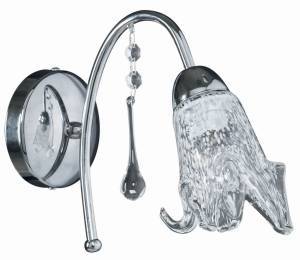 Απλίκα Μέταλλο χρώμιο Ε14 με γυαλί