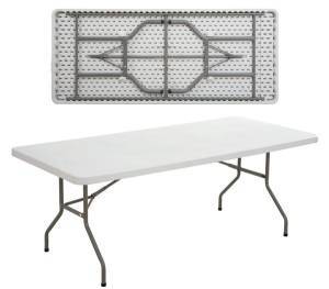 BLOW Τραπέζι Συνεδρίου - Catering Πτυσσόμενο, Μέταλλο Βαφή Γκρι, HDPE Άσπρο Ε-00011444 ΕΟ170