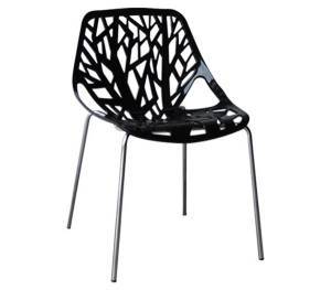 LINEA Καρέκλα Tραπεζαρίας Κουζίνας, Μέταλλο Χρώμιο  Πολυπροπυλένιο Μαύρο Ε-00020349 ΕΜ120,2W