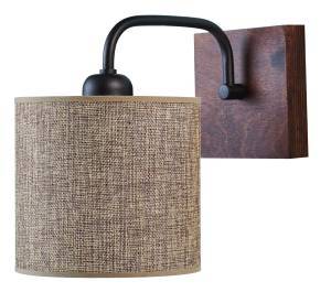 Απλίκα ξύλο/Αμπαζούρ μόκα Ε27 Φ15