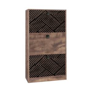 ΠΑΠΟΥΤΣΟΘΗΚΗ Fylliana Home 1873 ΜΕ 3 ΜΑΥΡΗ GREY OAK-ΜΑΥΡΗ 60*23.5*117