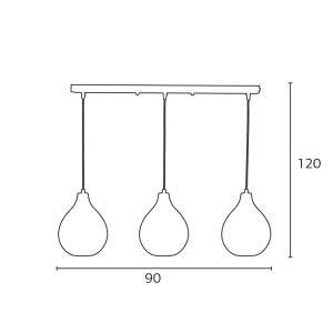 Φωτιστικό Πολύφωτο 3φ Μέταλλο/Γυαλί Ε27