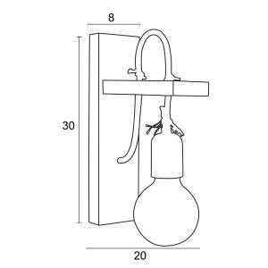 Απλίκα 1φ Ξύλο/Σχοινί Ε27