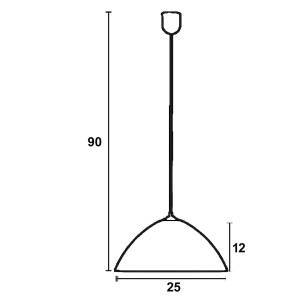 Φωτιστικό μονόφωτο γυαλί μελί Ε27 Φ25