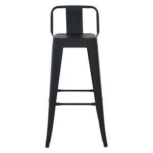 RELIX Σκαμπό Bar με Πλάτη, Μέταλλο Βαφή Μαύρο Εxtra Matte Ε-00021346 Ε5199,1ΜW