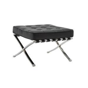 BARCELONA τ. Σκαμπό - Υποπόδιο, Βάση Inox, Pu Μαύρο Ε-00019316 Ε968,02