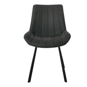 MATT Καρέκλα Tραπεζαρίας Μέταλλο Βαφή Μαύρο, Ύφασμα Suede Ανθρακί Ε-00019384 ΕΜ790,1