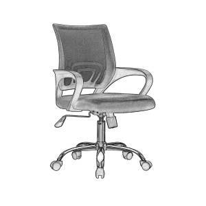 BF2101-F Πολυθρόνα Γραφείου με Aνάκλιση, Μέταλλο Χρώμιο Mesh Λαχανί - Μαύρο Ε-00019425 ΕΟ254,51F