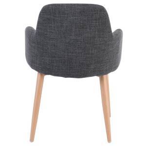 SOUL Πολυθρόνα Τραπεζαρίας Σαλονιού - Κουζίνας, Μέταλλο Βαφή Φυσικό, Ύφασμα Γκρι Ε-00020566 ΕΜ713,2