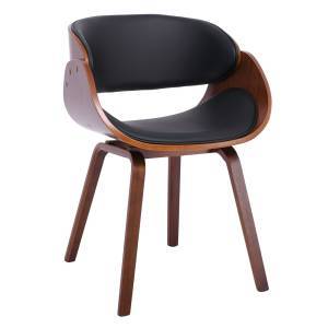 JOY Πολυθρόνα Τραπεζαρίας Σαλονιού, Καρυδί, Pu Μαύρο Ε-00021097 Ε7512,1