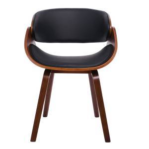 JOY Πολυθρόνα Τραπεζαρίας Σαλονιού, Καρυδί, Pu Μαύρο Ε-00021097 Ε7512,1