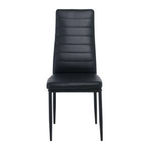 JETTA Καρέκλα Tραπεζαρίας - Κουζίνας, Μέταλλο Βαφή Μαύρο, Pvc Μαύρο, Full K/D - Συσκ.6 Ε-00023738 ΕΜ966Β,36Κ