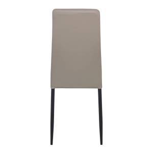 JETTA Καρέκλα Tραπεζαρίας - Κουζίνας, Μέταλλο Βαφή Μαύρο, Pvc Cappuccino Full K/D Συσκ.6 Ε-00023740 ΕΜ966Β,96Κ