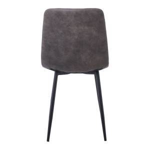 ARIA Καρέκλα Τραπεζαρίας - Κουζίνας, Μέταλλo Bαφή Μαύρο, Ύφασμα Suede Ανθρακί Ε-00024250 ΕΜ7912,1