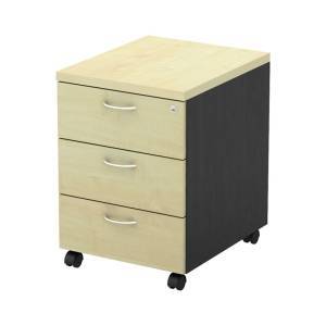 ΣΥΡΤΑΡΙΕΡΑ Τροχήλατη, Με 3 συρτάρια, Απόχρωση Dark Grey - Beech Ε-00020137 ΕΟ994