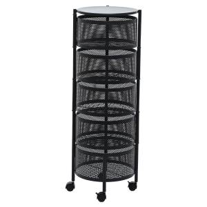 ESTIA ΤΡΟΛΕΙ ΚΟΥΖΙΝΑΣ ΜΕΤΑΛΛΙΚΟ ΜΕ 5 ΣΥΡΤΑΡΙΑ ΜΑΥΡΟ