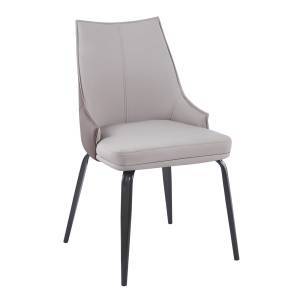 NORA Καρέκλα Τραπεζαρίας- Κουζίνας, Μέταλλο Βαφή Μαύρο, Pu Ανοιχτό-Σκούρο Cappuccino Ε-00025178 ΕΜ174,3