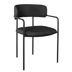 GILLAN Πολυθρόνα Μέταλλο Βαφή Μαύρο, Ύφασμα Teddy, Απόχρωση Μαύρο Ε-00025041 ΕΜ787,3