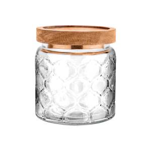 ESTIA ΔΟΧΕΙΟ ΑΠΟΘΗΚΕΥΣΗΣ ACACIA ΓΥΑΛΙΝΟ 500ml 11x10cm ΑΝΑΓΛΥΦΟ