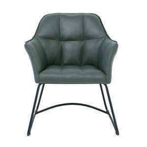 POLLY Πολυθρόνα Μέταλλο Βαφή Μαύρο, Ύφασμα Suede Olive Green Ε-00025097 ΕΜ719,1