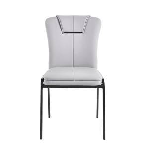 ANDRIA Καρέκλα Tραπεζαρίας- Κουζίνας, Μέταλλο Βαφή Μαύρο, Pu Άσπρο Ε-00025107 ΕΜ716,4