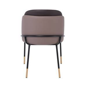 SELECT Καρέκλα Τραπεζαρίας- Κουζίνας, Μέταλλο Βαφή Μαύρο, Pu Cappuccino-Σκούρο Καφέ Ε-00025213 ΕΜ177,1