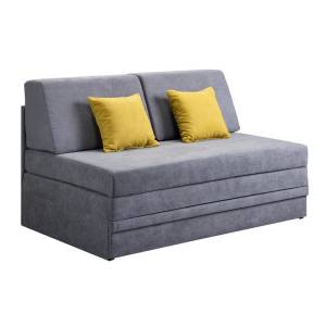 ΠΟΛΥΘΡΟΝΑ-ΚΡΕΒΑΤΙ Fantastico XXL ΓΚΡΙ ΜΕ ΚΙΤΡΙΝΑ ΜΑΞΙΛΑΡΙΑ 140x97x85εκ