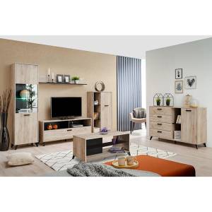 ΒΙΤΡΙΝΑ UMBRIA POP GREY OAK-ΜΑΥΡΟ 67,5*33*130,5 f.d.l