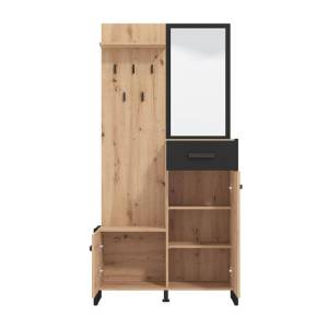 ΕΠΙΠΛΟ ΧΟΛ ΜΕ ΚΑΘΡΕΦΤΗ OLERON ARTISAN-ΜΑΥΡΟ-ΜΑΥΡΟ ΜΑΤ FOIL 134x33x191εκ