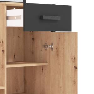 ΕΠΙΠΛΟ ΧΟΛ ΜΕ ΚΑΘΡΕΦΤΗ OLERON ARTISAN-ΜΑΥΡΟ-ΜΑΥΡΟ ΜΑΤ FOIL 134x33x191εκ