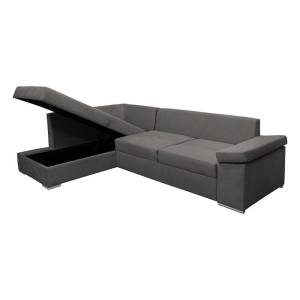 ΚΑΝΑΠΕΣ Fylliana NEW ΑNGELA ΓΚΡΙ ΑΡΙΣΤΕΡΗ ΓΩΝΙΑ ΜΕ ΑΠΟΘΗΚΕΥΤΙΚΟ ΧΩΡΟ 270x180x80