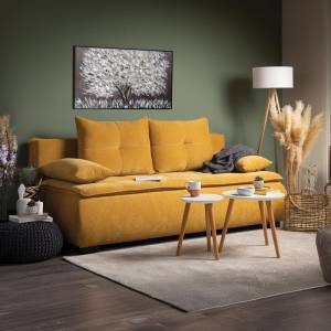 ΚΑΝΑΠΕΣ ΚΡΕΒΑΤΙ Mina ΚΙΤΡΙΝΟ ΧΡΩΜΑ 208x95x80εκ