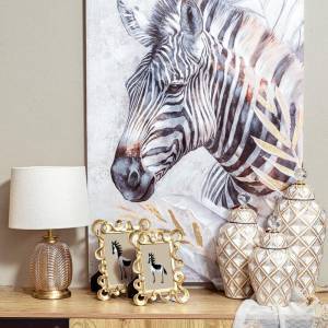 ΠΙΝΑΚΑΣ ΣΕ ΚΑΜΒΑ Fylliana Zebra ΓΚΡΙ-ΜΠΕΖ-ΛΕΥΚΟ 70x3x100εκ