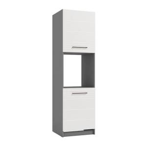 ΣΤΟΙΧΕΙΟ ΚΟΥΖΙΝΑΣ PETRA BD60 ΓΚΡΙ ΓΡΑΦΙΤΗΣ-ΛΕΥΚΟ HIGH GLOSS FOIL-ΓΚΡΙ MAT FOIL 60x56x214εκ