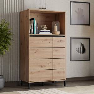 ΒΙΤΡΙΝΑ MARRON 2K2V POP 135 ARTISAN-ΜΑΥΡΟ ΜΑΤ 74x40x135εκ