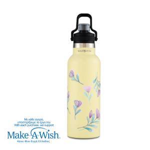Θερμός μπουκάλι ανοξείδωτο We Care, Cream Floral 500ml