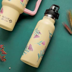 Θερμός μπουκάλι ανοξείδωτο We Care, Cream Floral 500ml