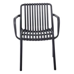 MODA Πολυθρόνα-Pro Στοιβαζόμενη, PP-UV Protection Απόχρωση Ανθρακί Ε-00024289 Ε3800,2