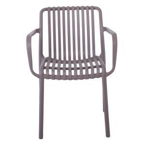 MODA Πολυθρόνα-Pro Στοιβαζόμενη, PP-UV Protection Απόχρωση Mocha Ε-00024290 Ε3800,3