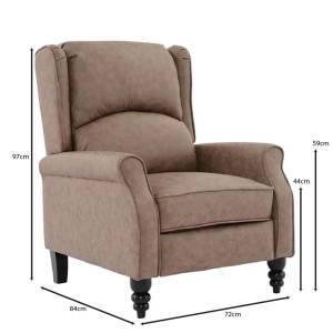 SIMPLE Relax Πολυθρόνα Μπερζέρα Σαλονιού, Καθιστικού, Ύφασμα Απόχρωση Antique Καφέ Ε-00025497 Ε7144,1