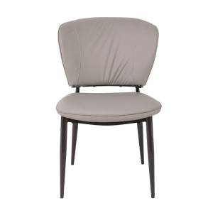 DIMA Καρέκλα Τραπεζαρίας- Κουζίνας, Μέταλλο Βαφή Μαύρο, Pu Σκούρο Γκρι Ε-00025175 ΕΜ173,2