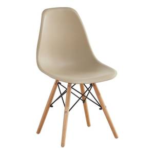 ART Wood Καρέκλα Τραπεζαρίας - Κουζίνας, Πόδια Οξιά, Κάθισμα PP Tortora - Πλήρως K/D Ε-00025010 ΕΜ123,9KD