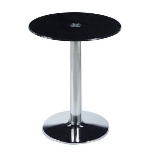 BITT Βοηθητικό Τραπεζάκι Σαλονιού - Καθιστικού, Χρώμιο - Γυαλί Tempered Μαύρο Ε-00025623 ΕΜ121,Β