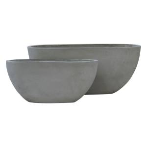 FLOWER POT-4  Set 2 τεμαχίων Cement Grey Ε-00022898 Ε6303,S